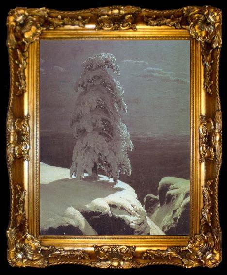 framed  Ivan Shishkin A Pine there stands in the northern wilds, ta009-2